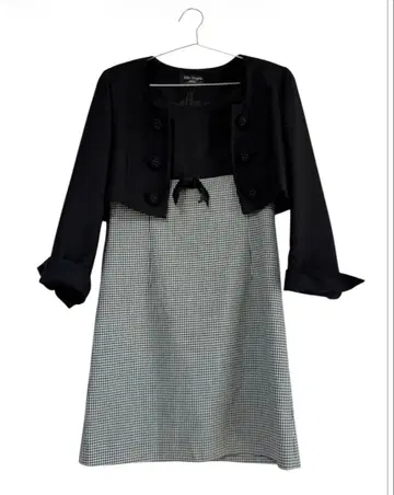온워드 블랙/화이트 하운드투스 패턴 드레스 세트