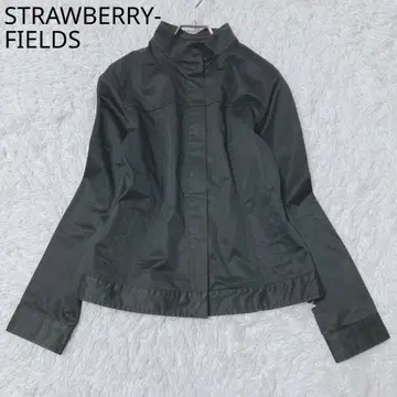 스트로베리 필드 자켓 블랙 스탠드 카라 면 오피스 봄/가을