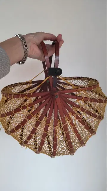 빈티지 접이식 바스켓 바구니 프랑스 앤티크 대나무 바구니