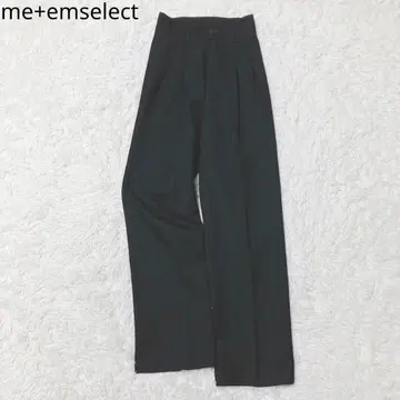 밈셀렉 와이드 팬츠 블랙 XS 턱 하이웨스트 센터 프레스