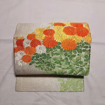 나고야 오비 순수 실크 자수 금실 은실 기모노 일본 의류