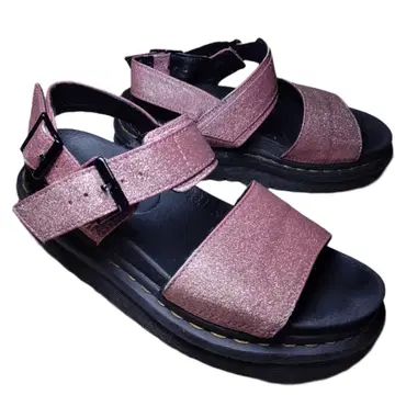 닥터 마틴 샌들 UK4 통굽 스트랩 벨트 라메 글리터 B450