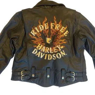할리데이비슨 싱글 라이더 자켓 L 파이어 패턴 자수