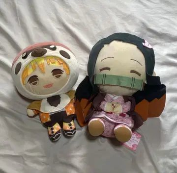 귀멸의 칼날 네즈코 x 젠이츠 봉제 인형 인형뽑기 경품