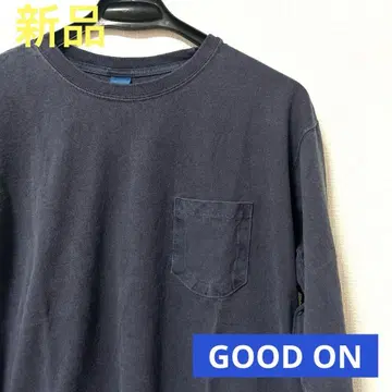 GOOD ON 네이비 포켓 부착 긴팔 티셔츠