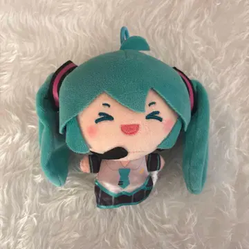 하츠네 미쿠 트윈 테일 회전 흔들 봉제 인형 키링 마스코트 웃는 얼굴