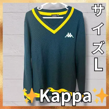 Kappa 니트 스웨터 자수 패치 로고 그린 사이즈 [ L ]