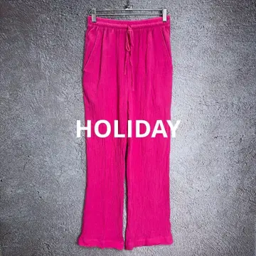 HOLIDAY 더블 거즈 이지 팬츠 세미 플레어 핑크 [ 사이즈 S ]