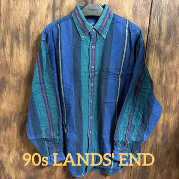 구제 의류 Lands' End 스트라이프 셔츠 M 사이즈