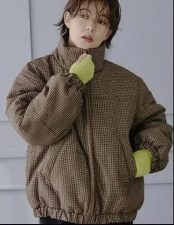 시마무라 x megumi 패딩 자켓 체크