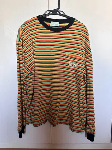[ ARIES ] Striped Pocket LS Tee