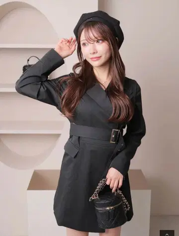 LIPSERVICE 2way 슬리브 사이드 시어 자켓 원피스 블랙