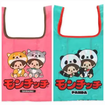몬치치 에코백 2세트 시바견&팬더 핑크 그린