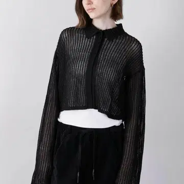 LA PEAU DE GEM 라포도제므 메쉬 폴로 가디건