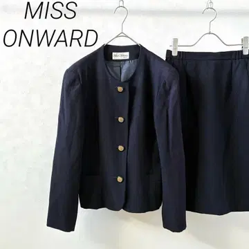 MISS ONWARD 셋업 노카라 자켓 스커트 울