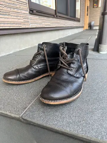 CAT 가죽 부츠 블랙