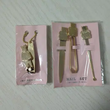 토끼 곰 골드 컬러 손톱깎이 네일 세트 쇼와 레트로 팬시 당시 물품