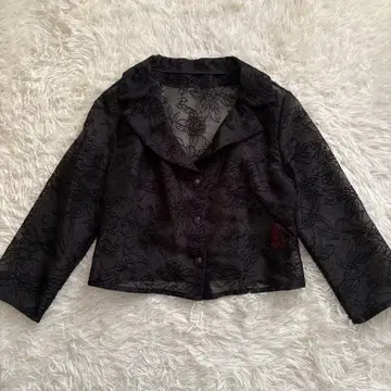 새상품급 시빌라 꽃무늬 시어 자카드 자켓 셔츠