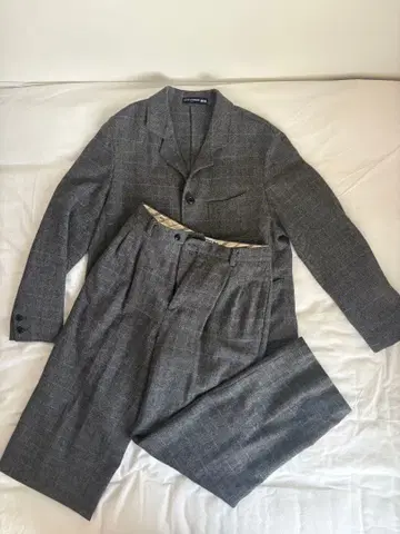 [ 셋업 ] 유니클로 x 이네스 트위드 커버올 & 팬츠 다크 네이비