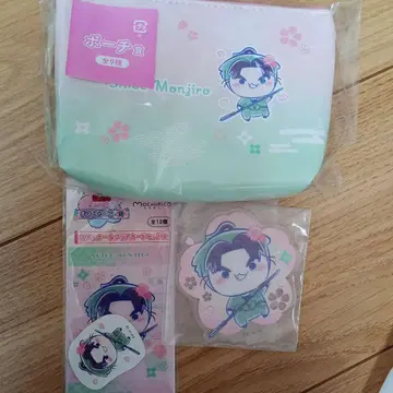 닌타마 벚꽃모찌피코 시오에 분지로 아크릴 스탠드 파우치 스티커 세트