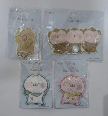 우사마루 자수 브로치 4개 세트