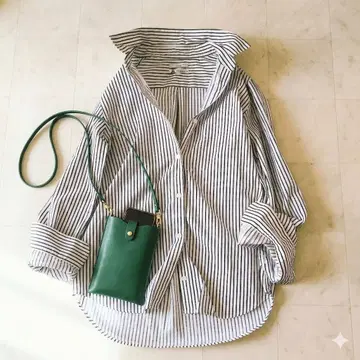 IENA 이에나/토마스 메이슨 스트라이프 오버 사이즈 셔츠 코튼