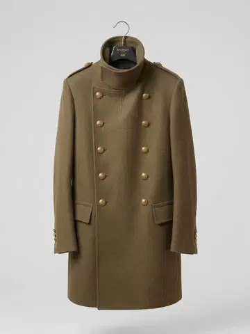 H&M 남성용 더블 브레스트 밀리터리 코트 카키 M 사이즈