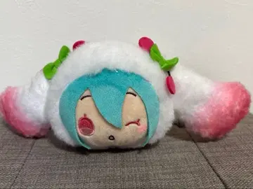 하츠네 미쿠 x 시나모롤 누워있는 봉제 인형 벚꽃Ver.