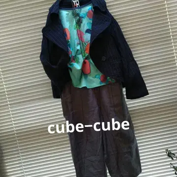 cube-cube 그레이 사루엘 팬츠 크롭 기장 M 센소유니코