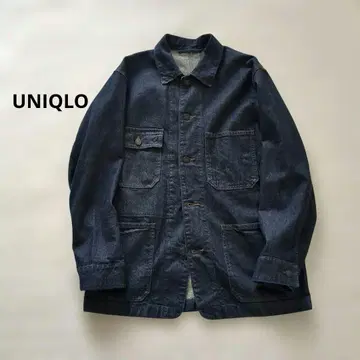 유니클로 유틸리티 자켓 데님 커버올 네이비 남녀 공용 S