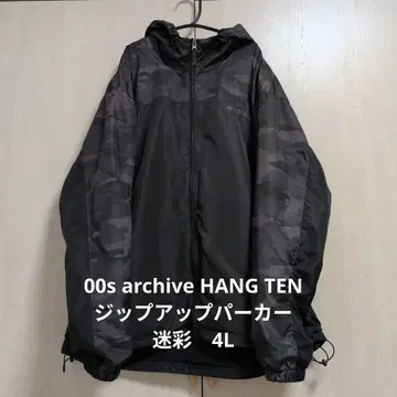 00s archive HANG TEN 집업 후드티 카모플라쥬 4L