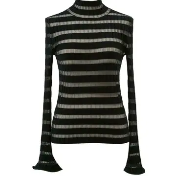 완판 Cygne 시뉴 시어 보더 티셔츠 블랙