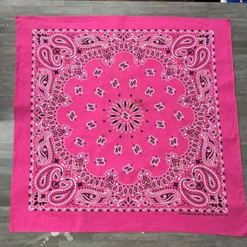 핑크 반다나 100% 코튼 USA 제조 90s 아메카지 스트릿