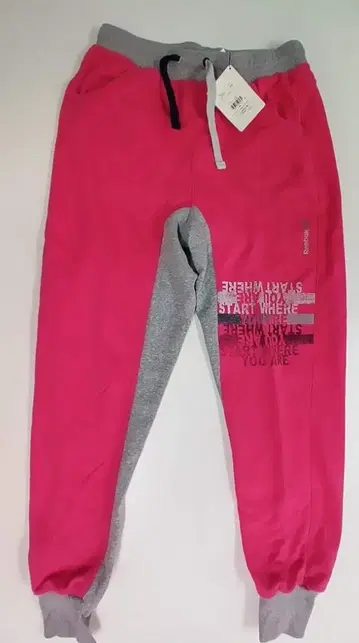 REEBOK 핑크 그레이 사루엘 팬츠