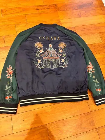 구제 스카잔 OKINAWA 자수 새틴 페이드