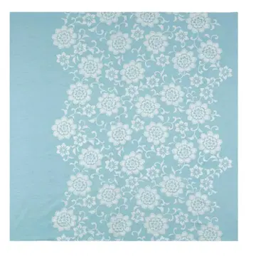 꽃+덩굴 패턴 디자인 대형 보자기 스카이블루