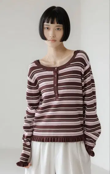 LOWRYSFARM 멀티 보더 프릴 타이트 LS