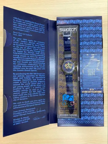 스와치 올림픽 100주년 기념 모델 크로노그래프 손목시계