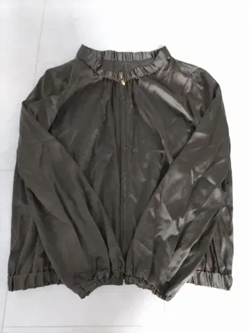 디노스 실크 광택 새틴 블루종 골드 지퍼