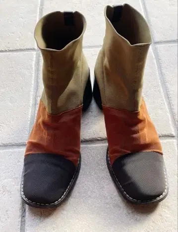 빈티지 메쉬 숏부츠 바이컬러