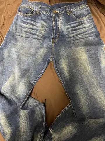 LEFLAH 배기 데님 와이드 팬츠