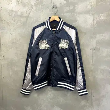 zip five 스카잔 일본 개 자수 수베니어 자켓 일본풍 패턴