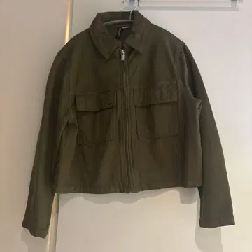 H&M 올리브 그린 크롭 자켓 M