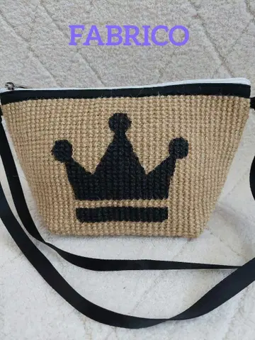 파브리코 FABRICO 크라운 패턴 주트 숄더백