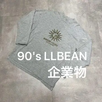 90s LLBEAN 기업 모크넥 긴팔 T 빈티지 구제 의류 셔츠