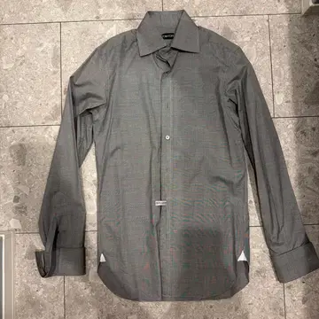 톰포드 그레이 체크 무늬 긴팔 셔츠