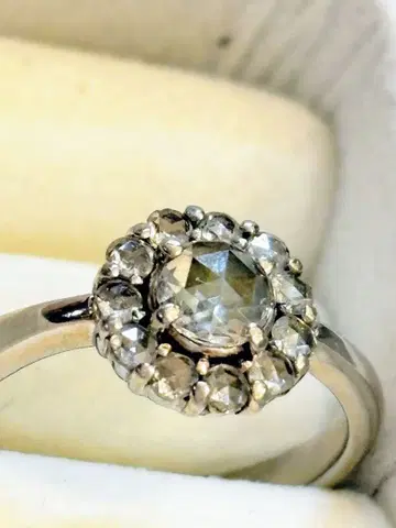 Pt 아이스 블루 다이아몬드 로즈 컷 12호