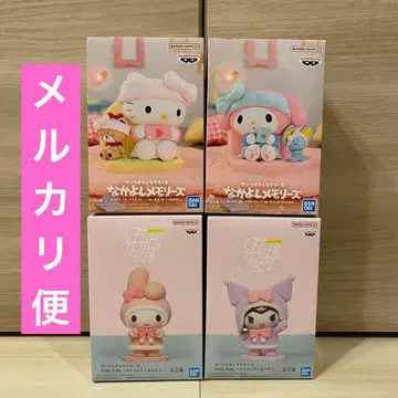 새상품 미개봉 마이멜로디 쿠로미 헬로키티 피규어 4개 세트