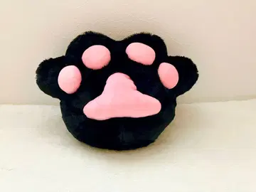 포동포동! 발바닥 쿠션 발바닥 핸드 봉제 인형 고양이 손 블랙