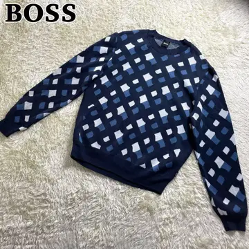 BOSS 휴고보스 니트 스웨터 모노그램 네이비 S 오타니 쇼헤이 현행